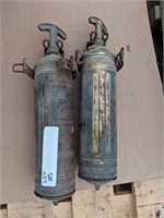 ANTIQUE PYRENE FIRE EXTINGUISHERS. HAND OPERATED