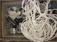Misc. items - rope and pulleys, bottle openers,