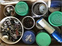 Nuts and bolts, washers, nails, glass cutters and