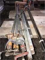 Group of 3 Bar Clamps and a Set of 3 Pipe