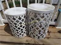 pair 2 level side accent tables plant stands