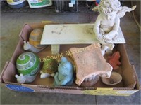 garden items snails angel on bench frog turtle