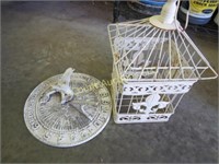 decorative bird cage & sun dial