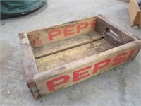 vintage Pepsi wood crate thick end