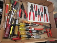 chisels snap ring pliers screw drivers