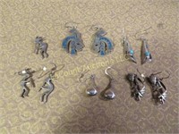sterling silver earrings ZULU figures turquoise