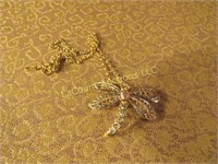 10K gold dragonfly charm on chain