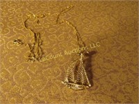 10K gold sailboat charm & chain
