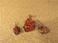 unique earrings matching pendant sterling silver?