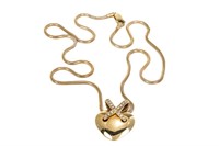 18K GOLD CHAUMET PENDANT ON 14K GOLD CHAIN, 37.7g