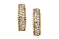 PAIR OF 14K GOLD AND DIAMONDS EARRINGS, 5.4g