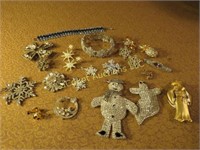 rhinestone jewelry pins Snowman