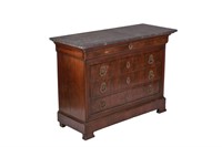LOUIS PHILIPPE MARBLE TOP FOUR DRAWER CHEST