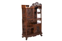 ANTIQUE CHINOISERIE MULTI TIERED DISPLAY CABINET