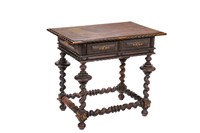 ANTIQUE CARVED FRENCH WORK TABLE