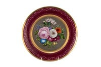 19th C GOTHA HAND PAINTED PORCELAIN CABINET PLATE