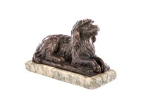 FRENCH BRONZE OF A RECUMBENT DOG