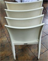 Lot of 4 Plastic White Lagoon Dining Chairs