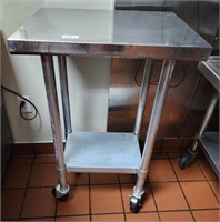 Stainless Steel Cart on Wheels 24Wx18Dx38 1/2T