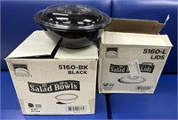11 Large Serving Salad Bowls and 9 Clear Lids -