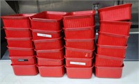24 Red Plastic Bins, SiLite Inc