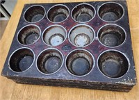 (10) 12 Hole 3/12 x 2 Muffin Pans, Some Chicago