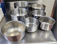 (7) Stainless Mixing Bowls, Four with Handles are