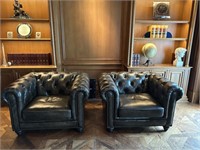 Right Leather Tufted oversized armchair  2 of 2