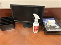Desktop supplies and monitor