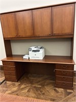 Executive wall desk with hutch