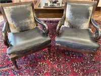 Custom Leather arm Chairs (Left)