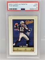 2002 Fleer Authentix Tom Brady 48 PSA 9