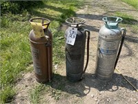 2 - Brass & 1 - Stainless Fire Extinguisher