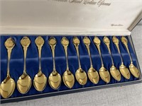Cased set of (11) Franklin Mint Zodiac Spoons