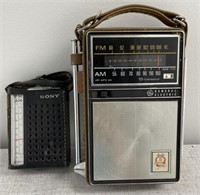 (2) Vintage Radios (both in Custom Leather Cases)