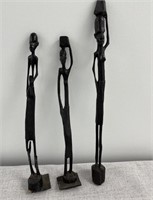 (3) Carved African Wooden Figures