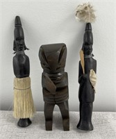(3) Carved African Figures