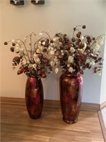 Vases with artificial flowers