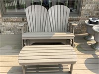 Outdoor Adirondack Glider with table