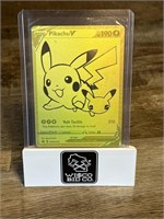 2021 FullArt Holo Rare Pokemon Card Gold V Pikachu