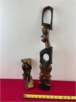 HEAVY SOLID HANDCARVED AFRICAN FIGURES