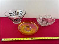 VINTAGE CARNIVAL GLASS & SERVING DISHES