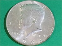 !964 Silver Kennedy Half Dollar