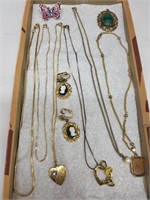 Costume Jewelry Pretty Necklaces, Cameo Earrings+