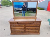 9 Drawer Ethan Allen Dresser with Mirror