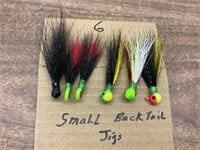 small bucktail jigs- 6 fishing lures
