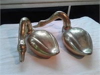 Swans (Pair) - Heavy - Brass