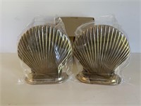 Solid Brass Shell Bookends Andrea by Sadek