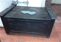 Painted Wood Storage Chest 45x34x23