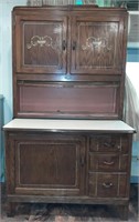 Vintage Wood "Sellers" Hoosier Cabinet